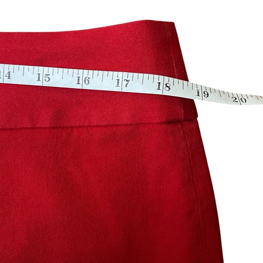 Banana Republic Red‎ Mini Skirt Size 16 Cotton Blend Back Slit Career Office